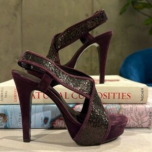 Diane Von Furstenberg Zia Heels Size 8 
Eggplant
5 inch Platform
